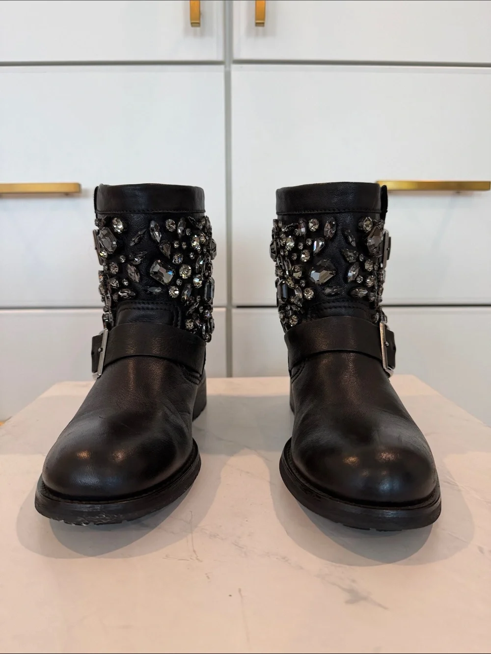 Jimmy Choo Studded Black Leather Women's Ankle Booties